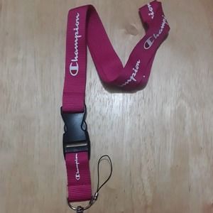 Champion Pink One Size Lanyard with Clip